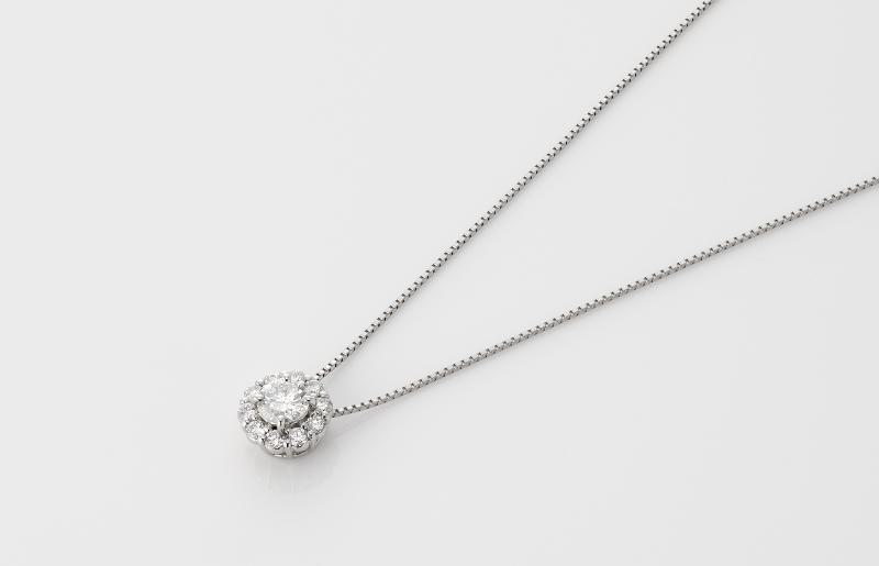 アルカンシェル プラチナ 中石ダイヤペンダント（計0.2ct）【鑑別書付き ジュエリー プレゼント ギフト ファッション アクセサリー 贈り物 贈答 お祝い 記念日】 J014-4