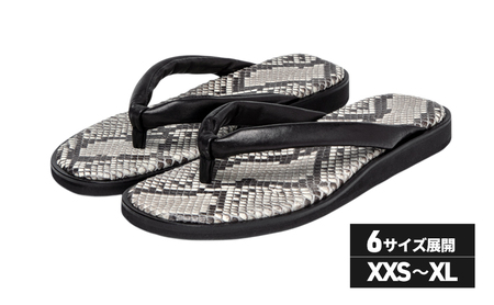 TUっKAKE Python（パイソン）　ユニセックス ファッション 靴 シューズ 栃木レザー つっかけ BN003 XS（23.5〜24.0cm）