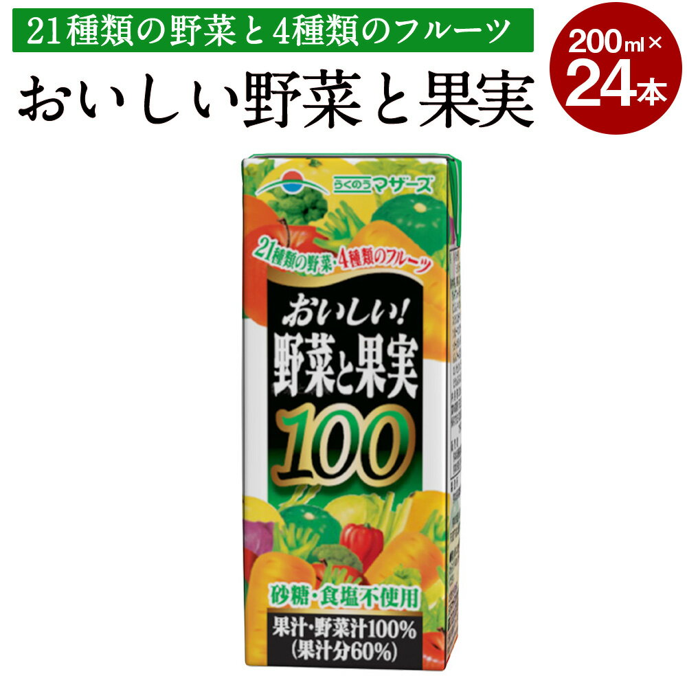 【ふるさと納税】おいしい野菜と果実 200ml 24本 合計4,800ml 4.8L 100％ジュース ミックスジュース ジュース 柑橘風味 紙パック 常温 九州 熊本県 送料無料