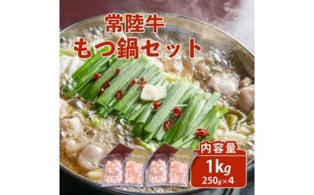 常陸牛 もつ鍋セット 1kg 自家製スープ付き 8人前 牛もつ 721