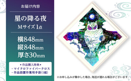 インテリア ［琉球イラストレーション］ 与儀勝之 『星の降る夜 / Starry night』 額装Mサイズ  BCAI006 アート