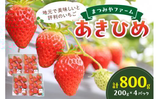 【先行予約／数量限定200】京都・まつみやファームのいちご（あきひめイチゴ）4パック（2026年3月中旬～発送）　DE00138
