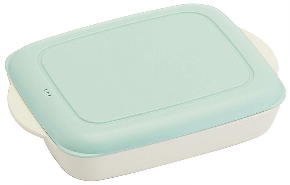 【ふるさと納税】作り置きワンプレート(L)[840ml]●パウダーパステル グリーン●//おうちランチ おうちご飯 仕切りプレート 一体型仕切付き フタ付き 冷凍 冷蔵 夜食 昼食 朝食 電子レンジ対応 食洗機対応 つくりおき 便利 緑 みどり green// スケーター 奈良県 奈良市 なら