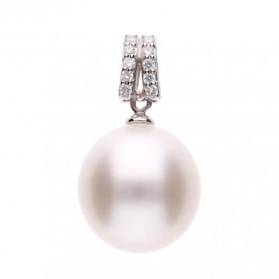 ふるさと納税 神戸市 【星月夜】白蝶真珠(南洋真珠) ダイヤモンド PT900 プラチナ ペンダントトップ