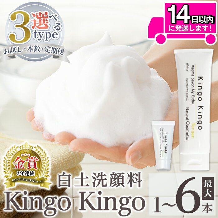 【ふるさと納税】＜容量・定期便が選べる＞白土洗顔料 kingokingo(お試しサイズ・通常サイズ1〜6本泡立てネット付) メール便 サンプル ミニサイズ トライアル スキンケア 泡 濃密泡 もっちり泡 洗顔料 洗顔 洗顔フォーム きんごきんご【てんげん】