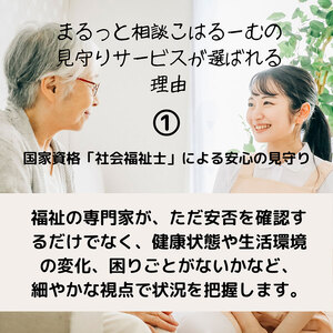 【親孝行は、ふるさと納税で】　ふるさとへ贈る安心　社会福祉士による見守り訪問サービスチケット　見守り 訪問 サービス 1か月分　月1回訪問　報告 安心 福祉 支援 サポート 代行 親孝行　社会福祉士 