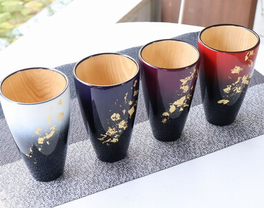 No.071 K．TURA　天然木純金箔　軽量タンブラー（ペア）