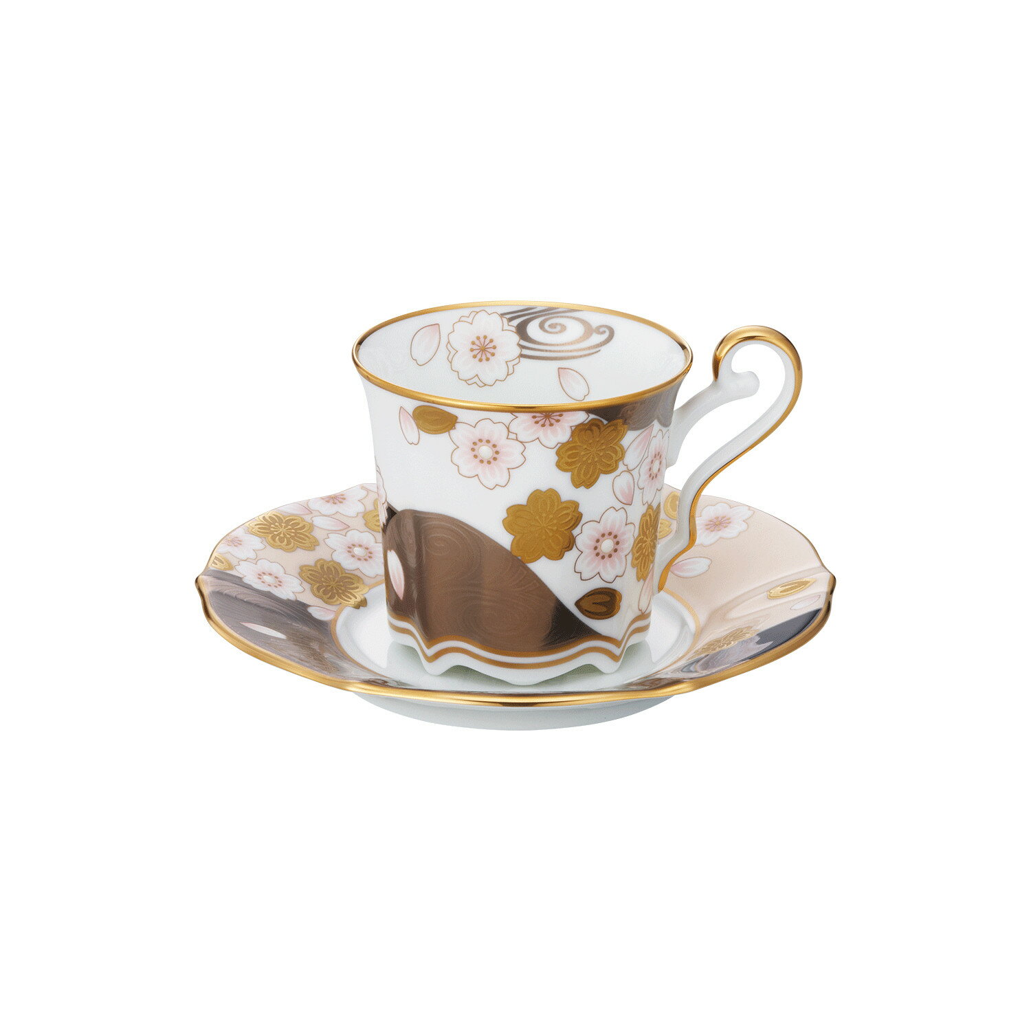 【ふるさと納税】あやみなも コーヒーカップ＆ソーサー（桜金銀彩） 058-H1120