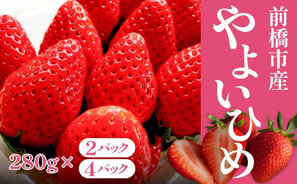 
                  やよいひめ 280g 2パック 4パック 選べる内容量 2027年 先行予約 | いちご イチゴ 苺 やよいひめ 甘い おいしい ギフト プレゼント 贈答用 ご褒美 贅沢 いちよんいちご 群馬県 前橋市
                