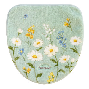 フルールブラン フタカバー グリーン  北欧 おしゃれ かわいい 洗える 花柄  マーガレット ドレニモタイプ 洗浄暖房型 普通型 兼用