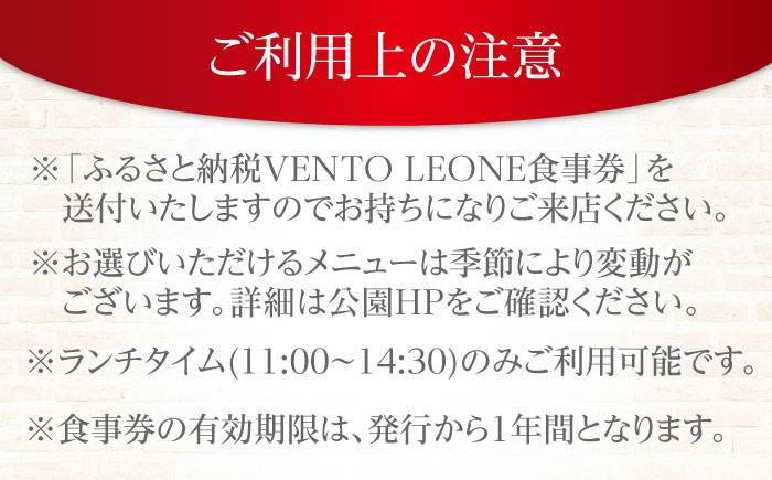 ソレイユの丘 VENTO LEONE ピザランチセット 食事券 2名分 ＆ パスタランチセット 食事券 2名分【株式会社日比谷花壇】 [AKBO010]