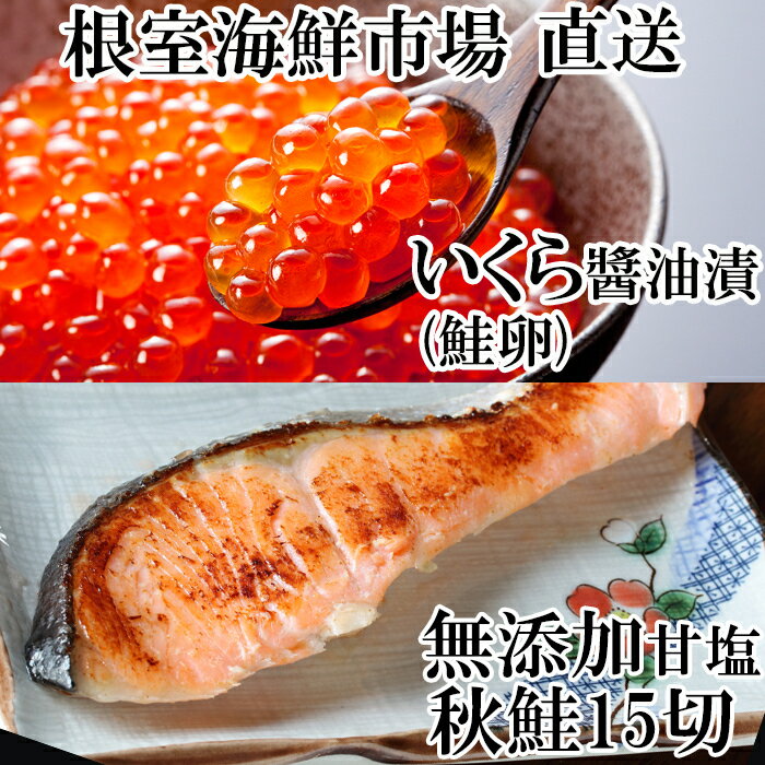 いくら醤油漬け80g×2P、秋鮭15切