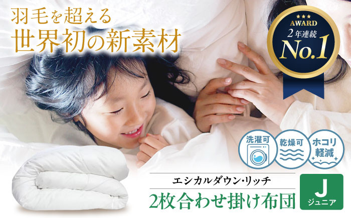 
            洗える 人工羽毛布団 2枚合わせ 掛け布団 ジュニア エシカルダウンリッチ 広島県福山市/イシケン株式会社 2枚組 羽毛布団 羽毛ふとん 掛けふとん 日本製 オールシーズン 掛布団 寝具 アレルギー対策  サステナブル [BAAK088]
          