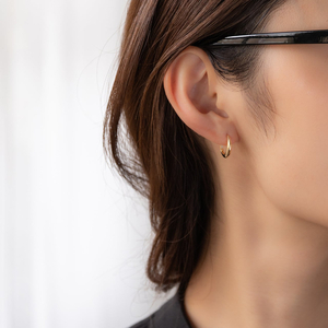 ≪MONICE≫K18イエローゴールド フープピアス（バネキャッチタイプ）【TE-133】