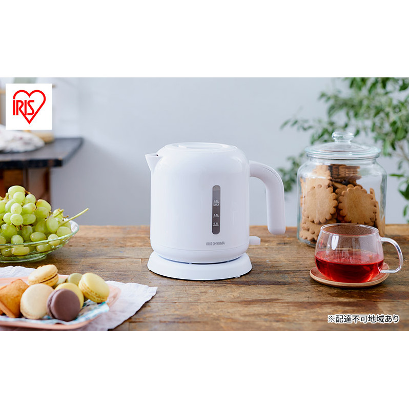 ケトル 電気 IKEB-800-W ホワイト ベーシックタイプ アイリスオーヤマ 電気ケトル 電気ポット お湯 湯沸し 湯沸かし ゆわかし やかん 沸騰 紅茶 ティー コーヒー珈琲 沸かす 熱湯 キッチン用品 調理家電 