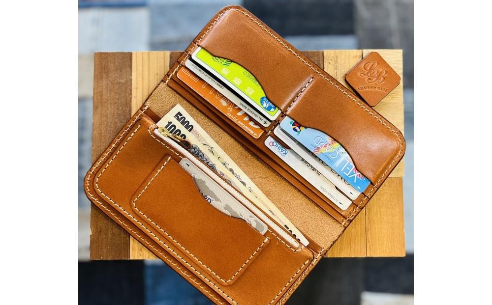 【レザーベース】ロングウォレット(グリーン)