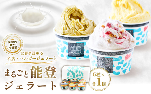 【国内外で数々の受賞歴をもつジェラート店】受賞・まるごと能登ジェラート　6個【配送不可地域：離島】