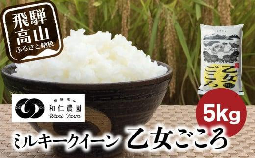 令和7年産 もちもち食感の飛騨産ミルキークイーン「乙女ごころ」5kg | 米 お米 白米 ご飯 ごはん 飛騨高山 和仁農園 MF008