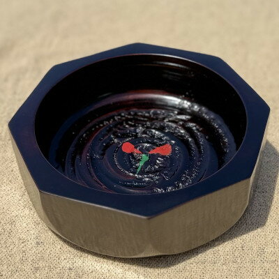 【ふるさと納税】【香川漆器】18cmカット鉢　黒塗花【1620833】