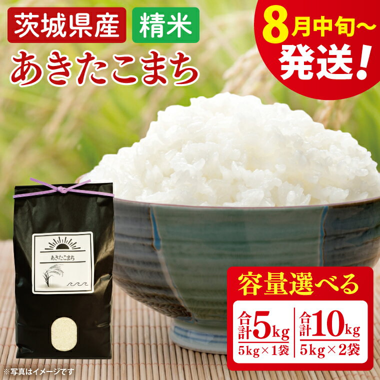【ふるさと納税】【令和7年8月中旬発送】【数量限定】【選べる内容量】あきたこまち精米5kg・10kg【米 おこめ 農家直送 直送 茨城県 阿見町】（52-01-2）（52-02-2）
