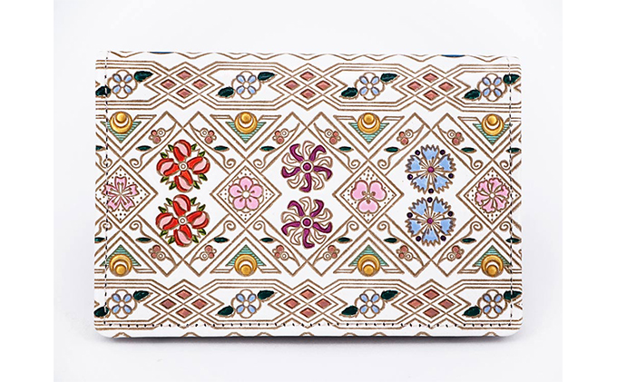 パスケース 名刺入れとしても パスカードホルダー 花菱 文庫屋大関 名刺入れ 名刺ケース レディース 定期券入れ 定期入れ 名刺 カードケース 二つ折り 薄型 レザー 本革 革 文庫革 日本製 東京 東京都 墨田区