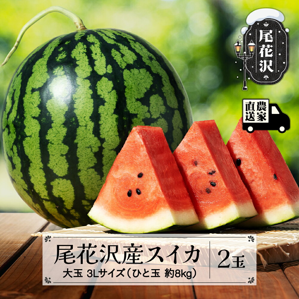 【ふるさと納税】先行予約 尾花沢産スイカ 大玉 3Lサイズ 約8kg×2玉 7月下旬~8月中旬頃発送 令和9年産 2027年産 尾花沢スイカ すいか 西瓜 送料無料 観光物産 kb-su3xx2※沖縄・離島への配送不可