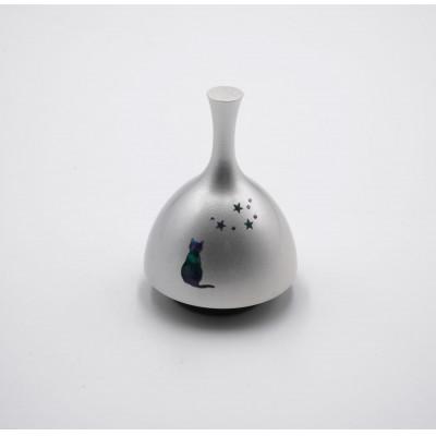 ふるさと納税 高岡市 【高岡銅器】エコー　螺鈿猫　銀色