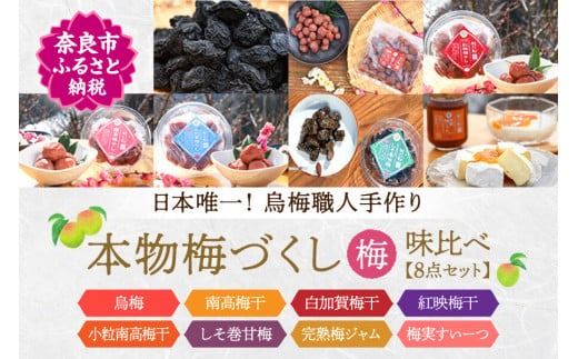 日本唯一！烏梅職人手づくり 七百年の伝統 本物梅づくし（梅）味比べ8点セット 奈良県 奈良市 G-71