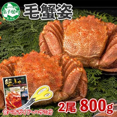 ふるさと納税 弟子屈町 毛蟹 姿 2尾 計800g前後 ボイル 食べ方ガイド・専用ハサミ付 北海道 弟子屈町 3357