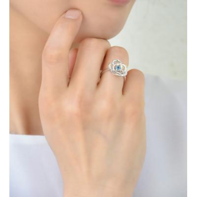 ふるさと納税 藤沢市 Blue Rose Pt トパーズ ダイヤモンドリング(12号) |  | 02
