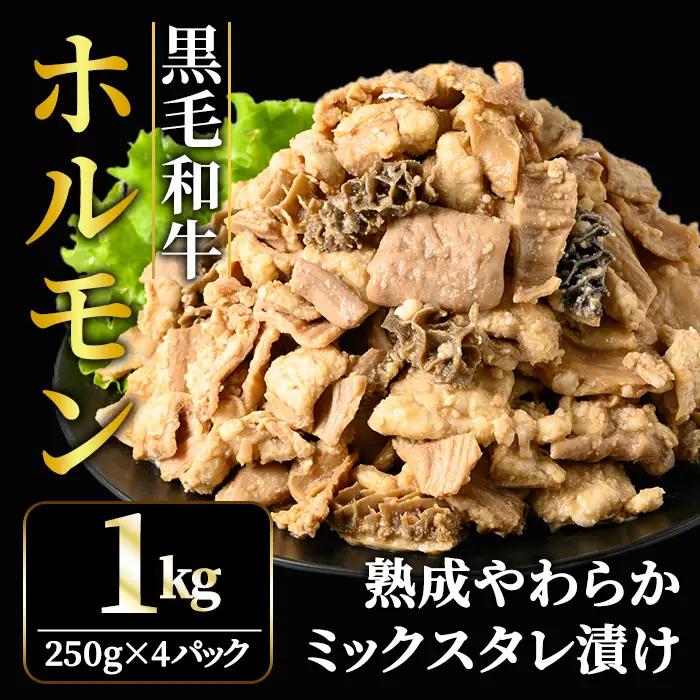 ホルモン たれ漬けホルモン焼 1kg(250g×4P) 牛肉 黒毛和牛 【ホルモン】【ho1491】