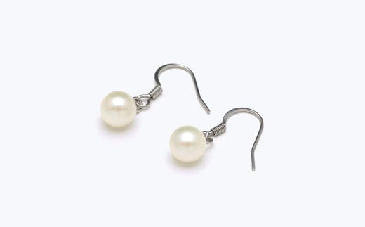 あこや真珠(7-7.5mm)フックピアス/サージカルステンレス使用（シルバー色）／ アクセサリー ジュエリー パール 長崎県 長崎市