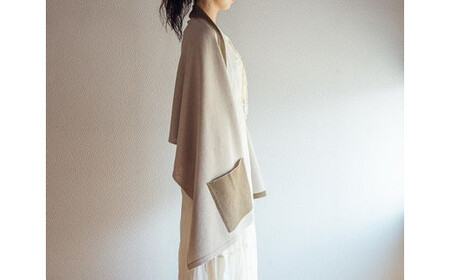 ストール CLEMATIS リバーシブル和紙ストール ( たたきポケット・ブラウン ) レディース | 大判 ストール リバーシブル 和紙 おしゃれ シンプル マフラー 春夏 春 夏 新潟県 五泉市 