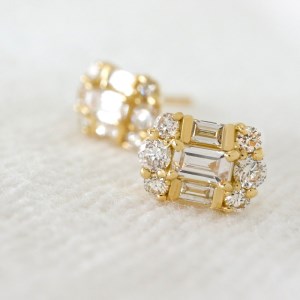 甲府市発 K18イエローゴールド ダイヤモンド ピアス 0.4ct [PS-0127YG]