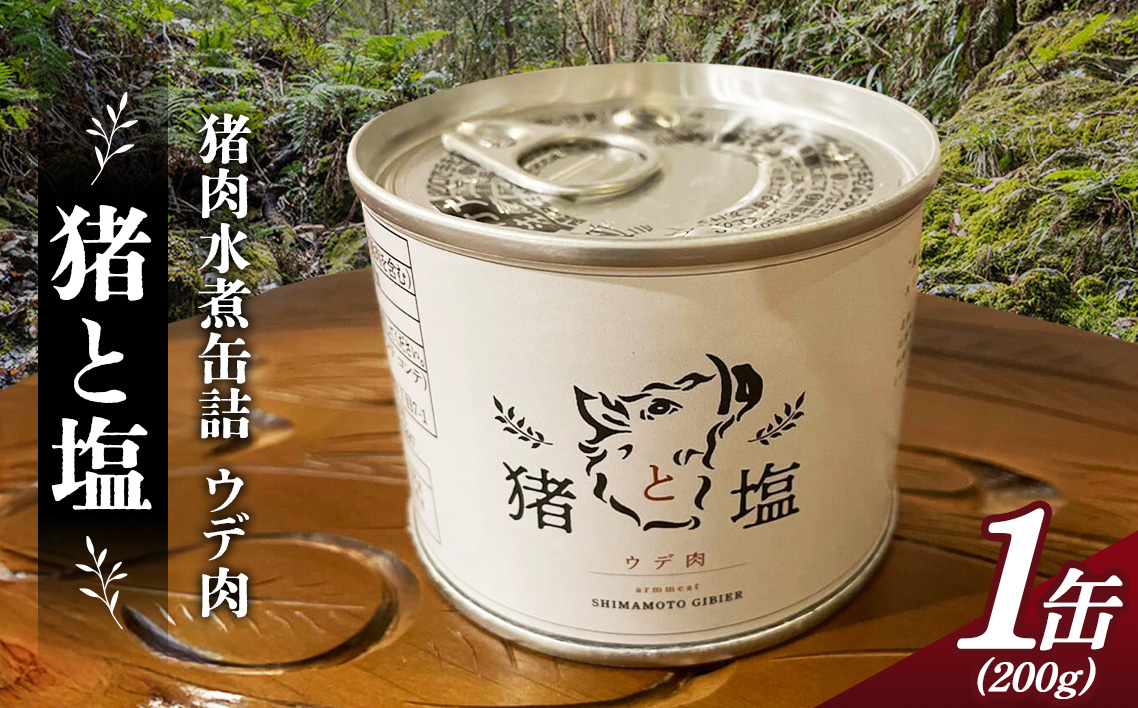 猪と塩　猪肉（ウデ肉）缶詰め