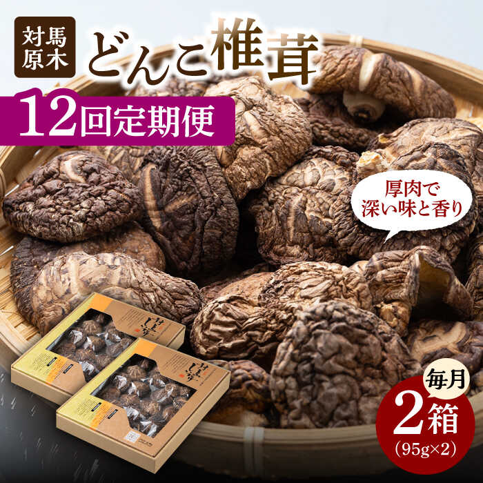 【ふるさと納税】【全12回定期便】対馬 原木 どんこ椎茸 2箱《対馬市》【うえはら株式会社】 対馬産 肉厚 しいたけ 乾燥 きのこ 贈り物[WAI059]