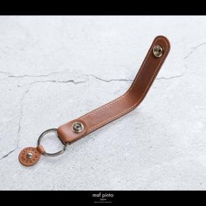 maf pinto (マフ ピント)ストラップ キーリング キーホルダー キーケース ライトブラウン(白ステッチ) レザー 本革 日本製