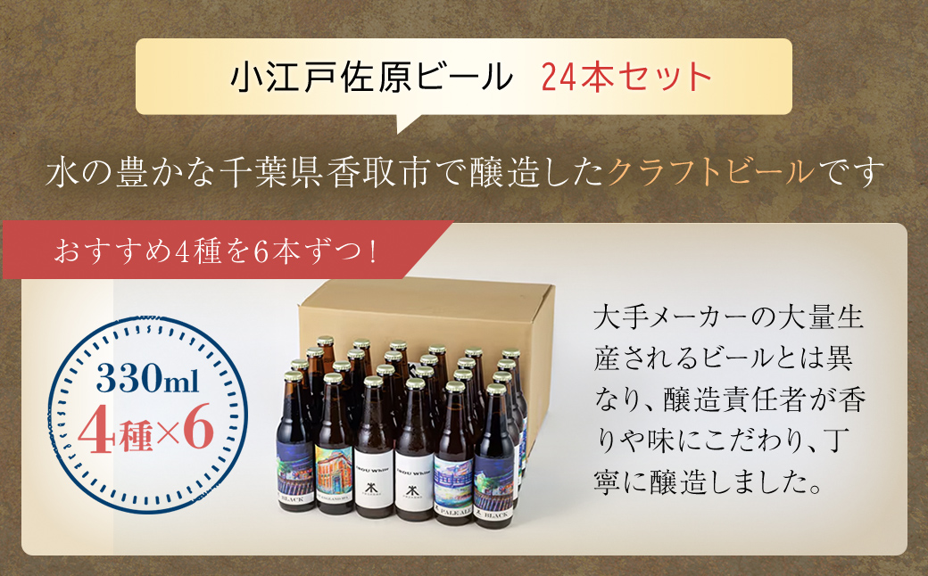 小江戸佐原　クラフトビール24本セット/KTRBK004/ ビール クラフトビール セット おつまみ 晩酌  ペールエール ニューイングランドIPA ホワイト ブラック