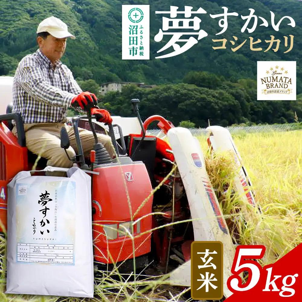 沼田市産コシヒカリ（夢すかい）玄米 5kg 令和8年産 新米予約 こしひかり