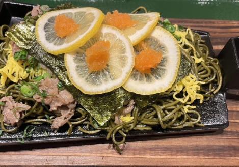 ラー麦使用！八女茶の茶そば 太麺 風味豊か 挽きたて 茹でる 焼きそば 瓦そば アレンジレシピ 福岡県 八女市