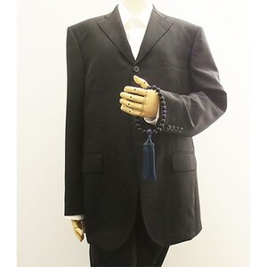 男性用数珠(念珠)　黒オニキス　ラピスラズリ仕立　正絹房　桐箱入【1077558】