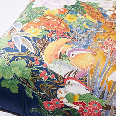 ふるさと納税 与謝野町 オリジナル ビンテージKIMONOクッションカバー(クッション付き)50cm×50cm ちりめん着物 |  | 01