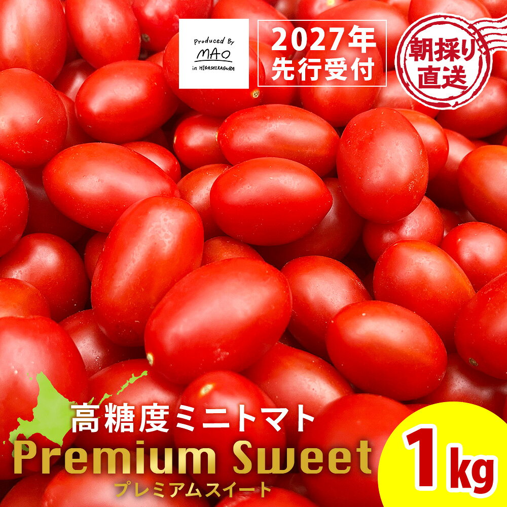 【ふるさと納税】【2027年先行予約】 【朝採れ最短発送！】 Premium Sweet 1kg フルーツミニトマトミニトマト 朝採り 新鮮 生鮮 野菜 トマト ふるさと納税 北海道 東神楽
