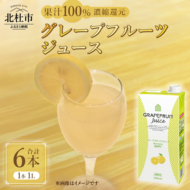 【ふるさと納税】 グレープフルーツジュース 濃縮還元 100％ ホワイトノーブル 1L 1000ml 6本 紙パック ストレート アレンジ グレープフルーツ 飲料 日東紅茶 業務用 優雅 贅沢 ティータイム 山梨県 北杜市 送料無料