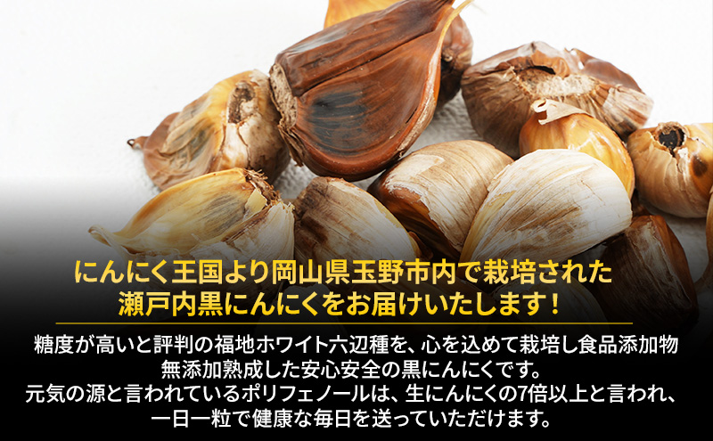 瀬戸内 熟成 黒にんにく 福地ホワイト六辺 200g 1袋 にんにく ニンニク ホワイト 六辺 野菜 国産 岡山