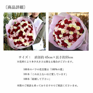 ミックスカラーバラ100本【 薔薇  バラ 花 】