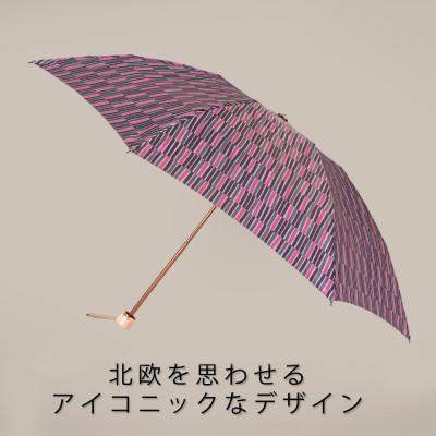 ふるさと納税 西桂町 婦人折りたたみ傘　ノルディック　枝(ピンク)槙田商店の傘職人が作る北欧テイストのおしゃれな晴雨兼用傘 |  | 01