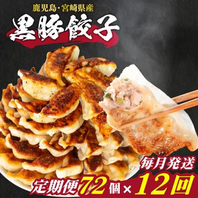 ふるさと納税 下関市 訳あり 黒豚餃子 12か月 定期便 72個 12個×6パック 冷凍 下関 山口 IB015-x