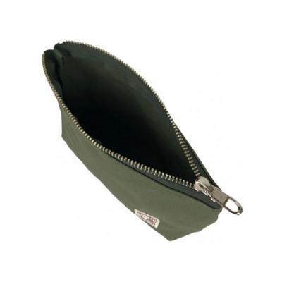 ふるさと納税 加東市 帆布工房　舟型ミニポーチ(カーキ)　約12×21×5cm |  | 01
