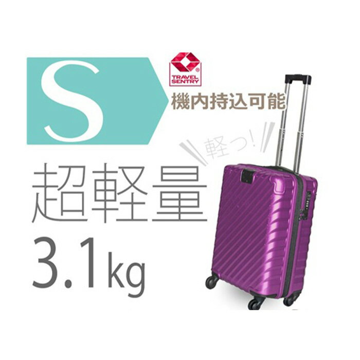 TOMAX スーツケース 小型 パープル 3.1kg 4輪キャスター（ロック装備機内持込可能）